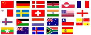 Nationalflag fra maraton lande